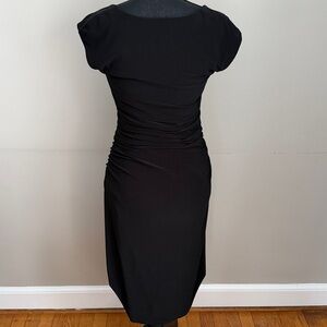 Lauren Ralph Lauren sleeveless ruched jersey knee-length dress in black size 4